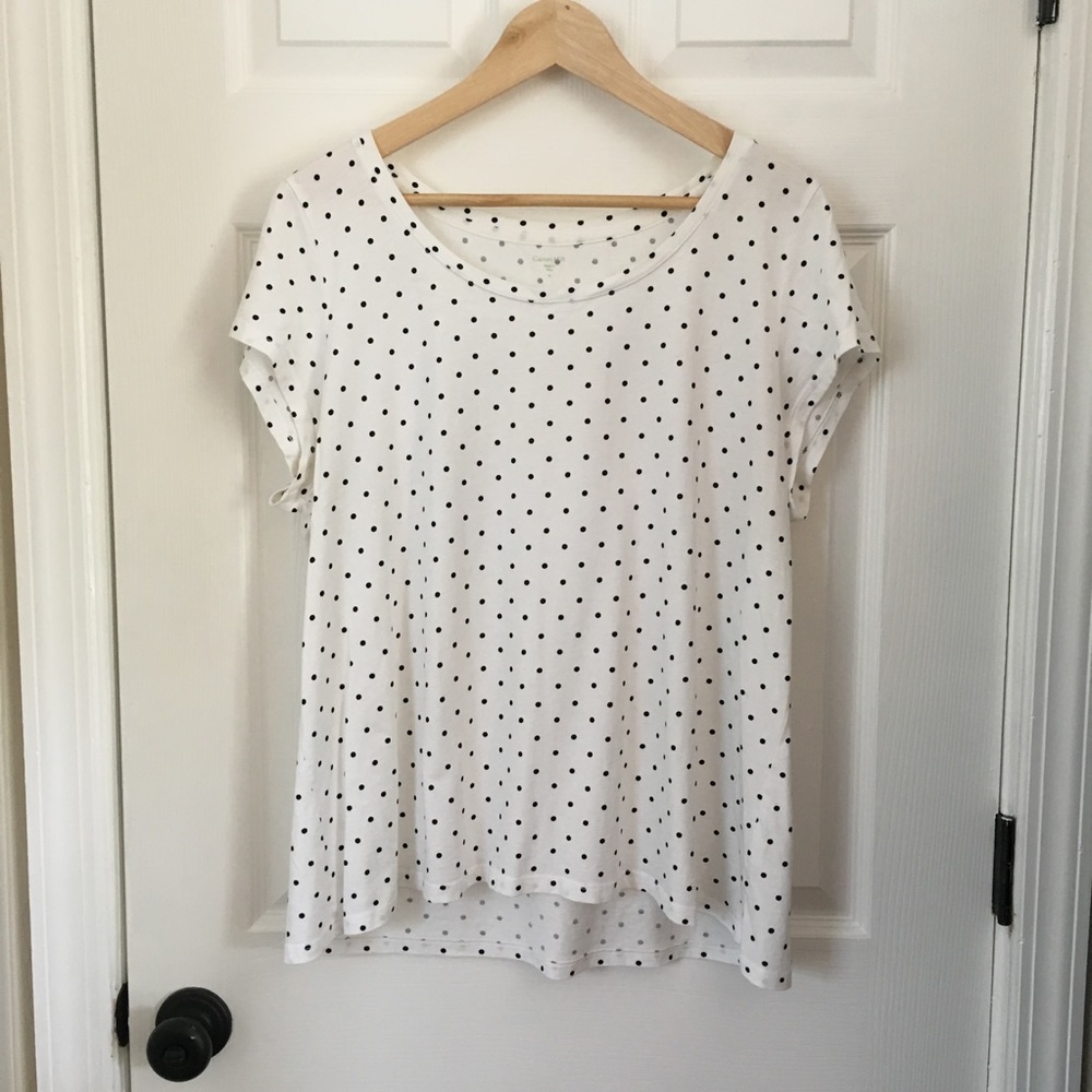GARNET HILL XL Swing Tee Black Polka Dot